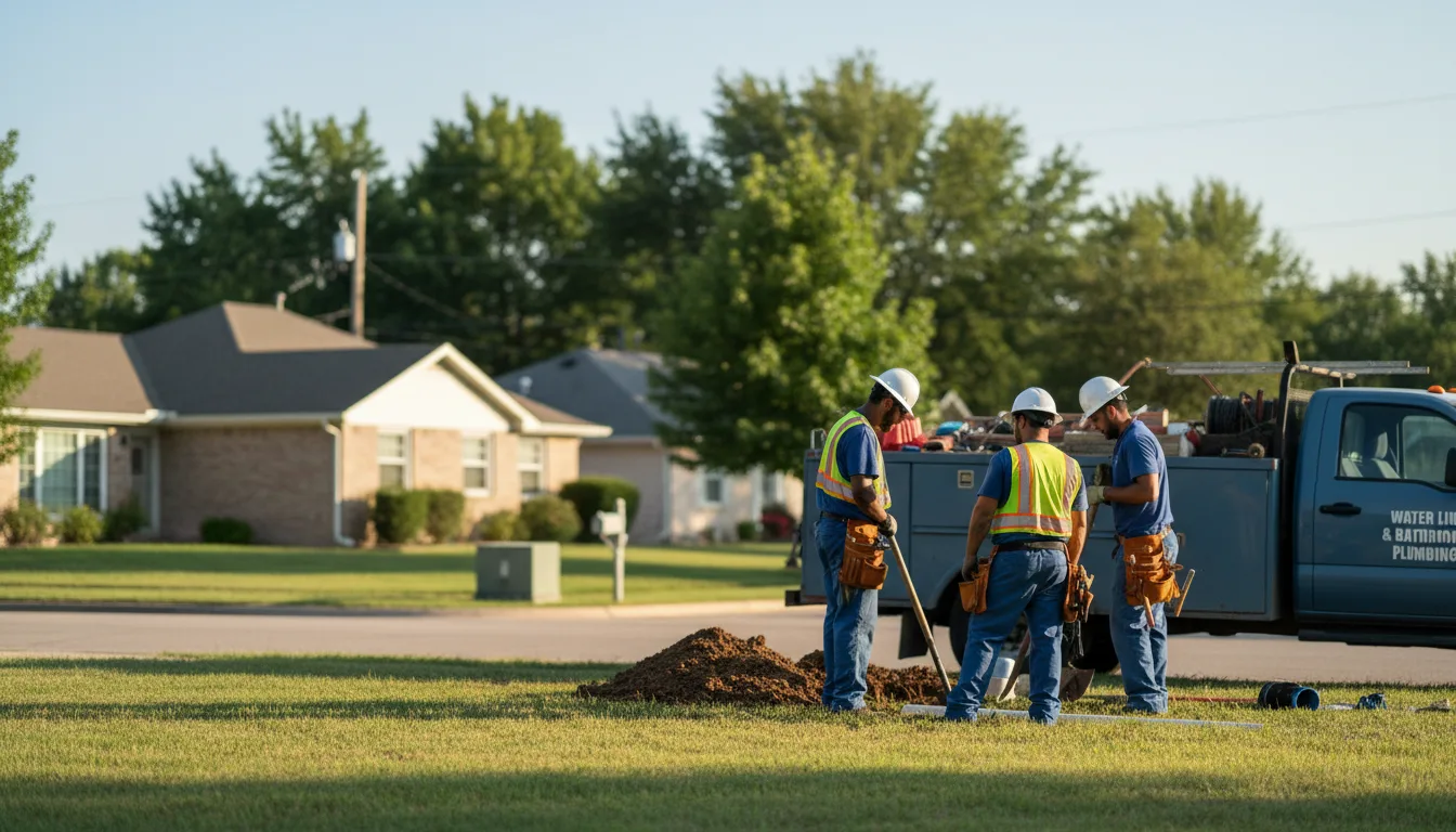 Residential water line and bathroom plumbing service in Dow City, IA